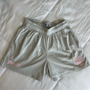 Silver and Pink Inaka Power Mesh Shorts